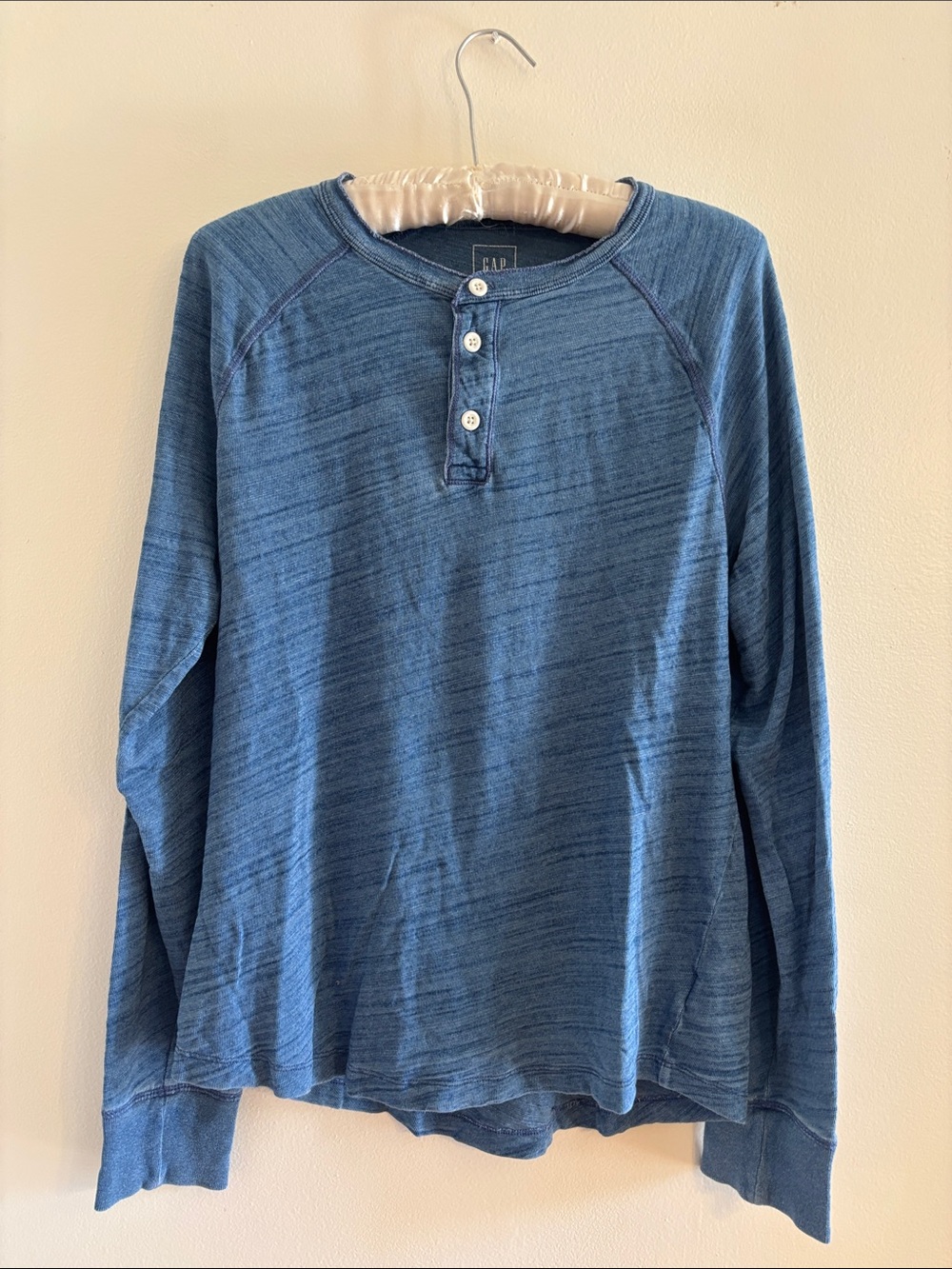 GAP Indigo Heather Long Sleeve Henley